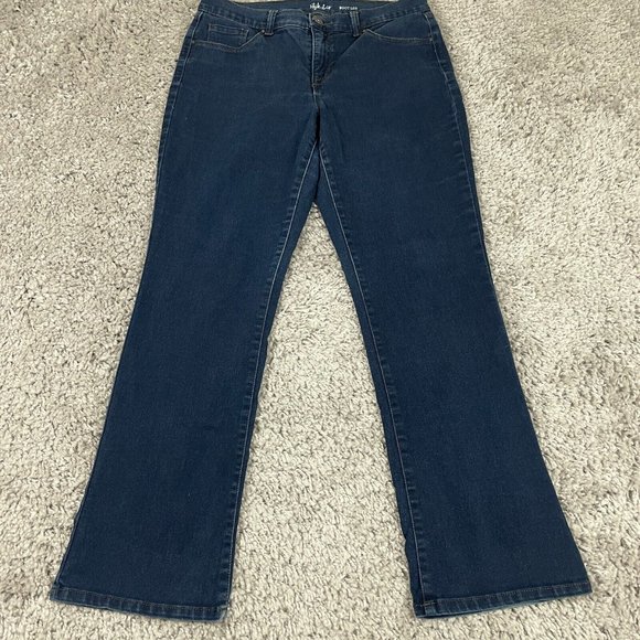 Style & Co Boot Leg Jeans Women's Size 10S (30x29) Mid-Rise Stretch Dark Denim - Picture 2 of 13